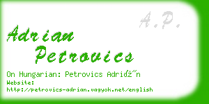 adrian petrovics business card